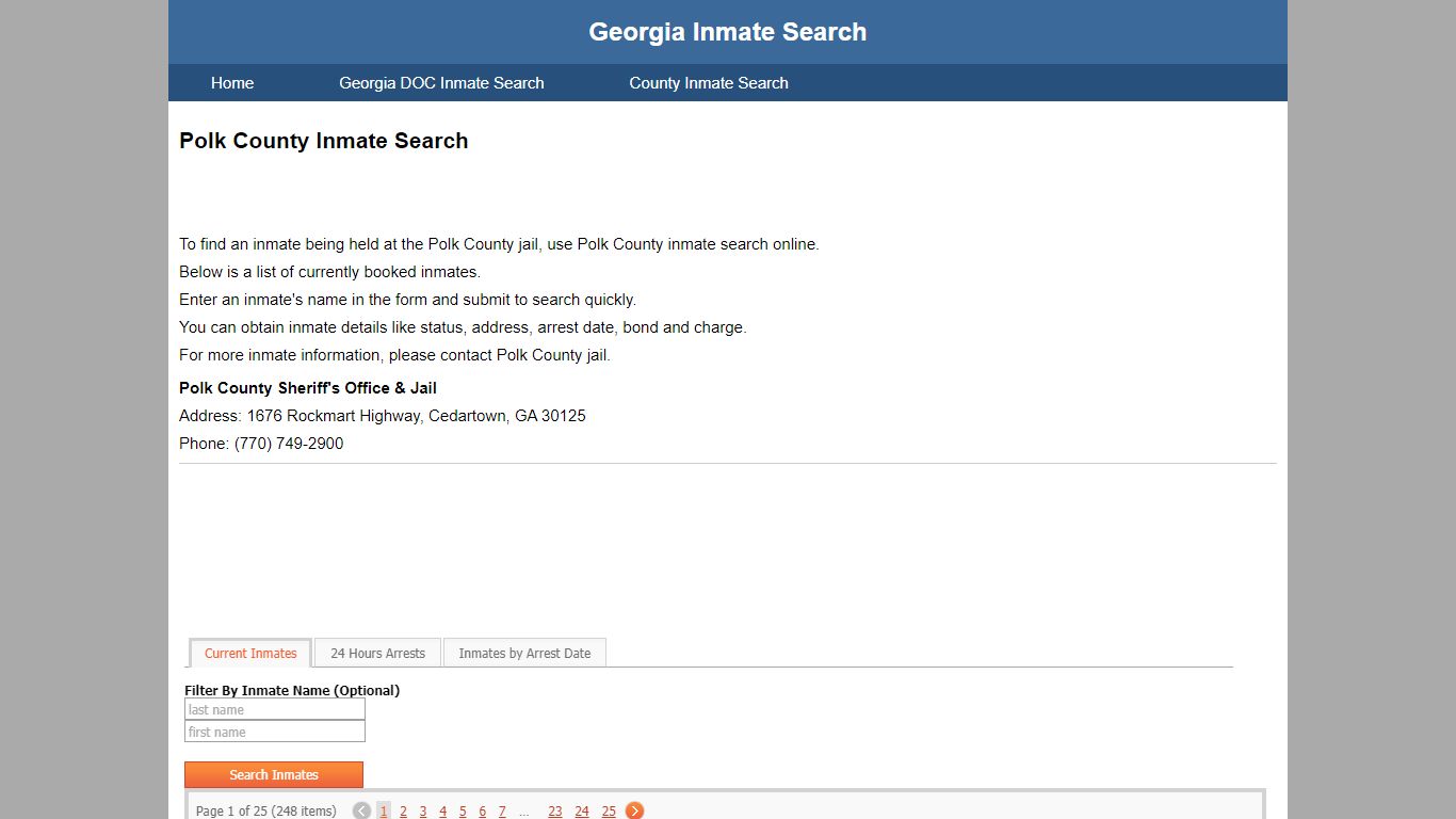 Polk County Jail Inmate Search